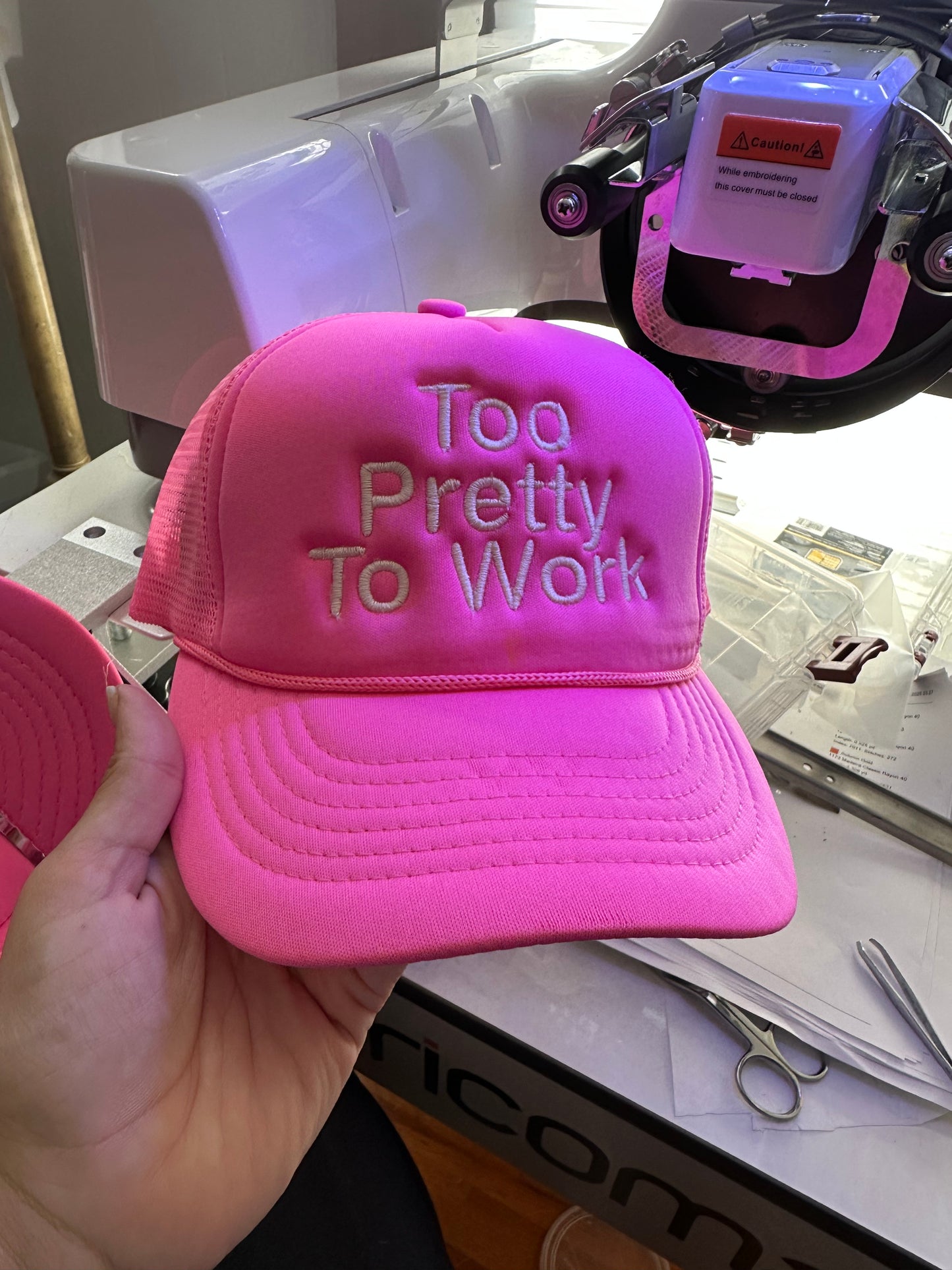 "Too Pretty To Work" Foam Trucker Hat