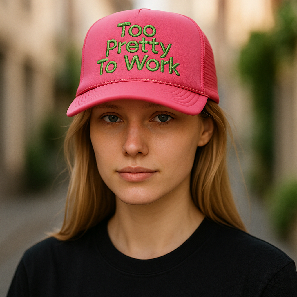 "Too Pretty To Work" Foam Trucker Hat