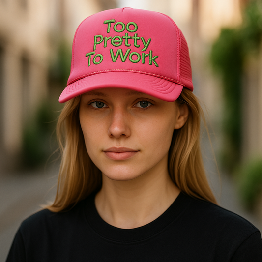 "Too Pretty To Work" Foam Trucker Hat